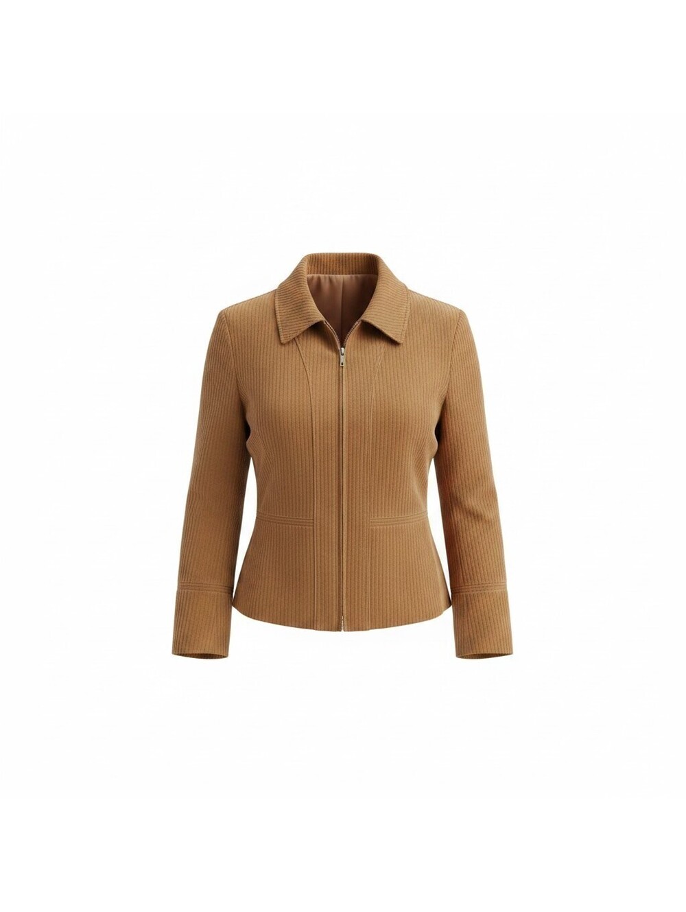 Conrad C Collection Faux Suede Jacket Women’s Size 10 Camel Brown Zip Front